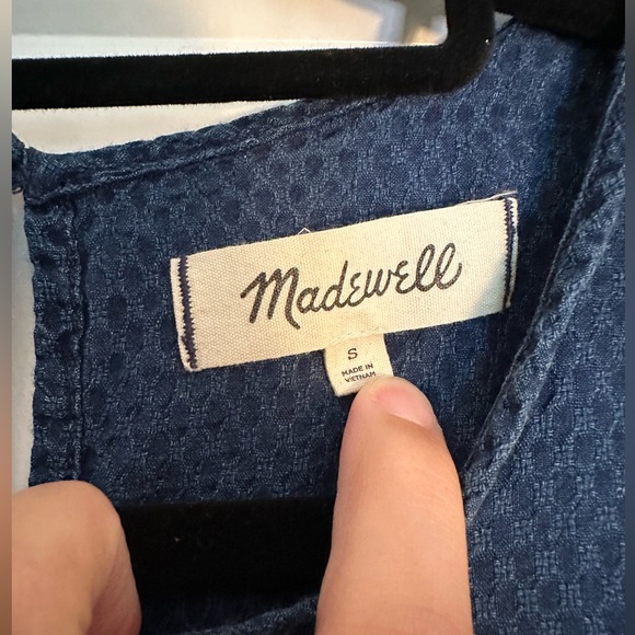 Madewell Indigo Dark Blue Ruffled Bodice Tiered Midi Dress - Picture 4 of 7